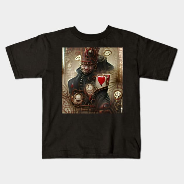 King of Hearts Kids T-Shirt by Roguex